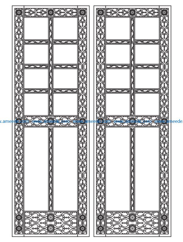 Design pattern door E0009595 file cdr and dxf free vector download for Laser cut CNC