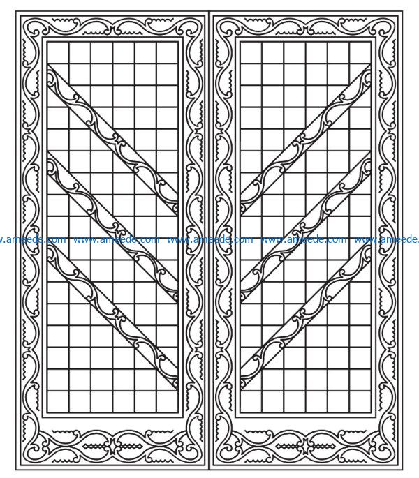 Design pattern door E0009596 file cdr and dxf free vector download for Laser cut CNC