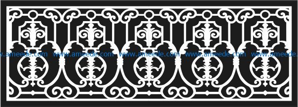 Design pattern railing E0009688 file cdr and dxf free vector download for Laser cut CNC