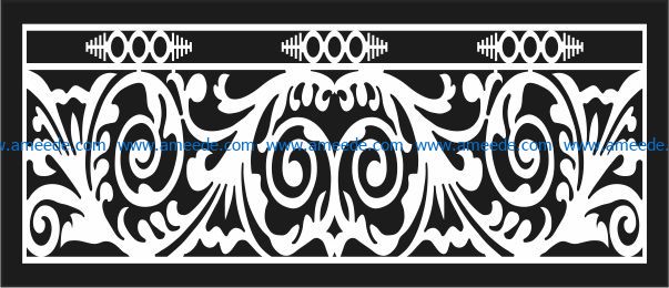 Design pattern railing E0009690 file cdr and dxf free vector download for Laser cut CNC