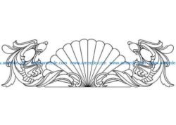 Dragon pattern in the center file cdr and dxf free vector download for CNC cut