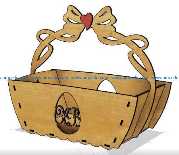 Easter basket file cdr and dxf free vector download for Laser cut