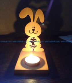 Easter bunny candle file cdr and dxf free vector download for Laser cut