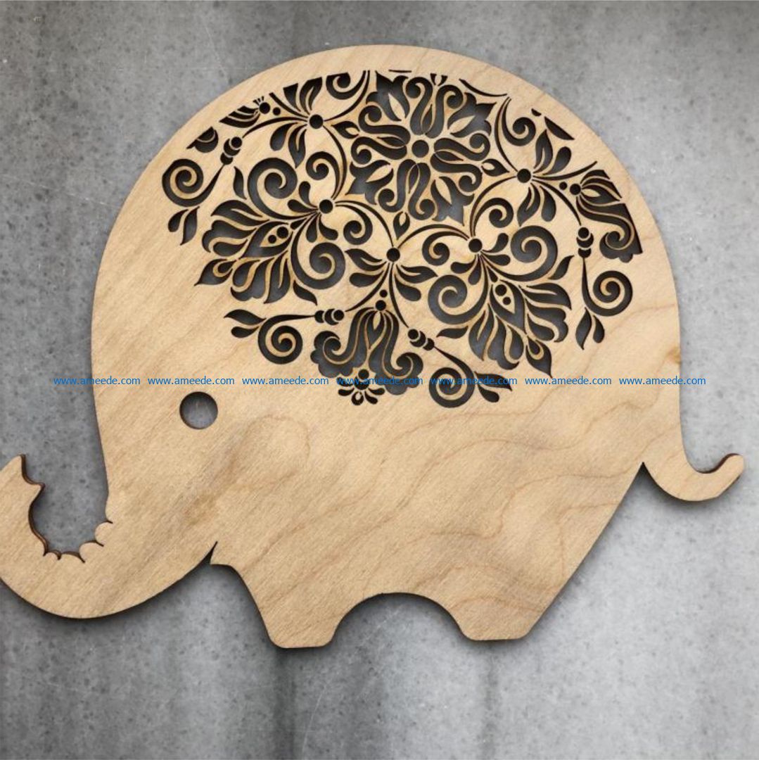 Download Elephant file cdr and dxf free vector download for Laser ...