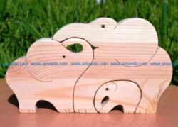 Elephants puzzle file cdr and dxf free vector download for Laser cut