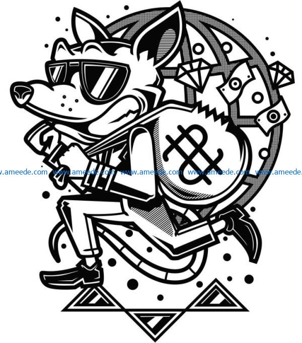 Fox Robber file cdr and dxf free vector download for laser engraving machines
