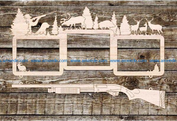 Frame for hunters file cdr and dxf free vector download for Laser cut