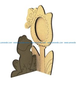 Frog portrait file cdr and dxf free vector download for Laser cut