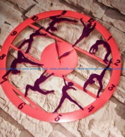 Gymnastics clock file cdr and dxf free vector download for Laser cut