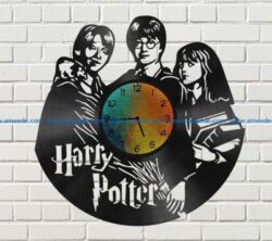 Harry potter wall clock file cdr and dxf free vector download for Laser cut