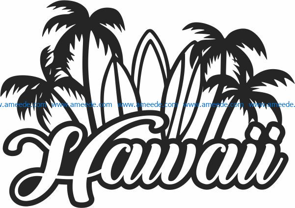 Hawaii file cdr and dxf free vector download for Laser cut Plasma