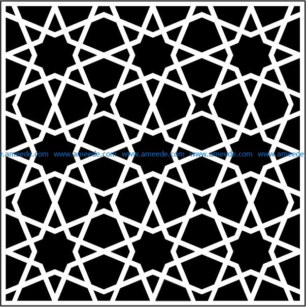 Islamic decorative squares file cdr and dxf free vector download for Laser cut