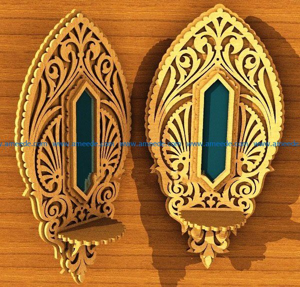 Leaf-shaped wall shelf file cdr and dxf free vector download for Laser cut