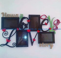 Love story photo frames file cdr and dxf free vector download for Laser cut