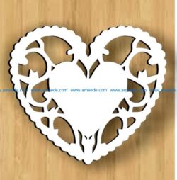 Loving heart file cdr and dxf free vector download for Laser cut
