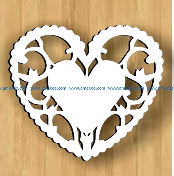 Loving heart file cdr and dxf free vector download for Laser cut