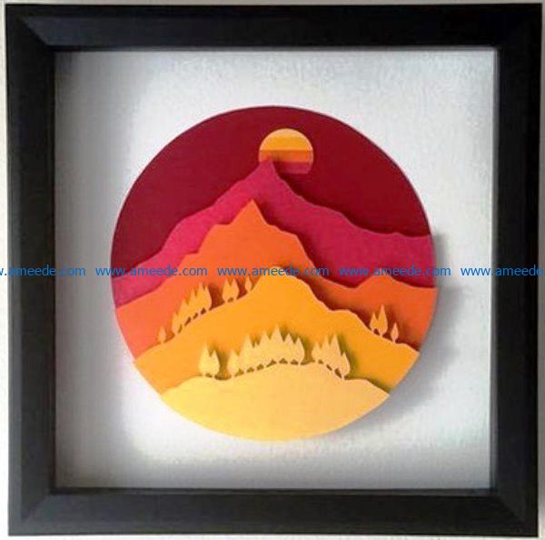 Mountain picture file cdr and dxf free vector download for Laser cut
