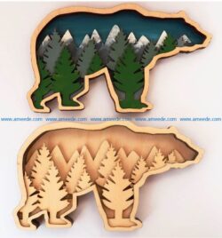 Multilayered bear file cdr and dxf free vector download for Laser cut