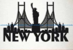 New York symbol file cdr and dxf free vector download for Laser cut