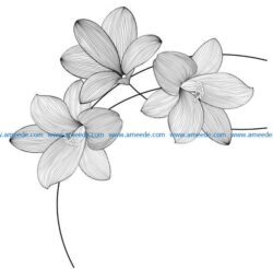 Orchid file cdr and dxf free vector download for laser engraving machines