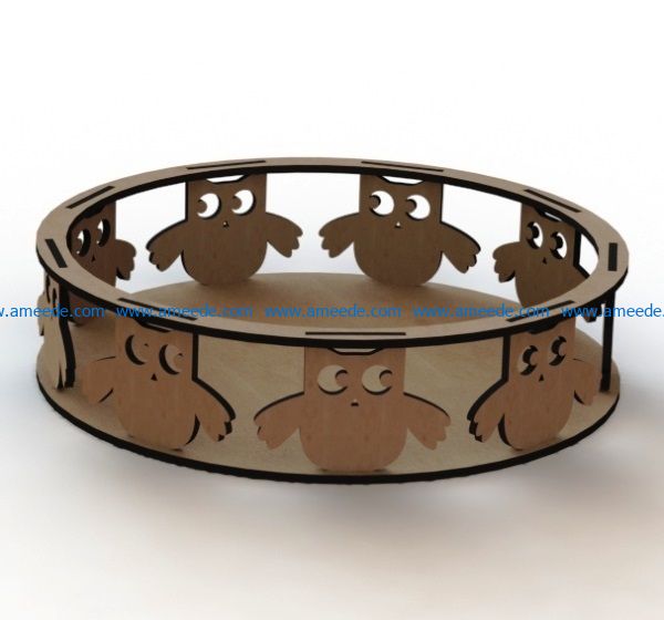 Owl tray file cdr and dxf free vector download for Laser cut