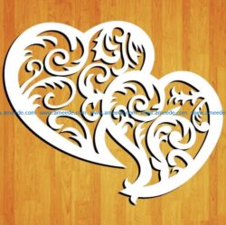 Pair of hearts file cdr and dxf free vector download for Laser cut
