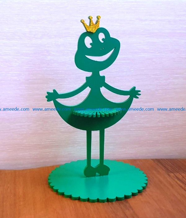 Princess Frog napkin holder file cdr and dxf free vector download for Laser cut