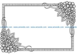 Rectangular flower frame  file cdr and dxf free vector download for laser engraving machines