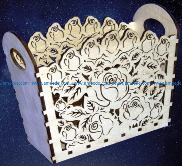 Rose Box file cdr and dxf free vector download for Laser cut