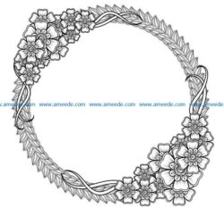 Round frame file cdr and dxf free vector download for laser engraving machines