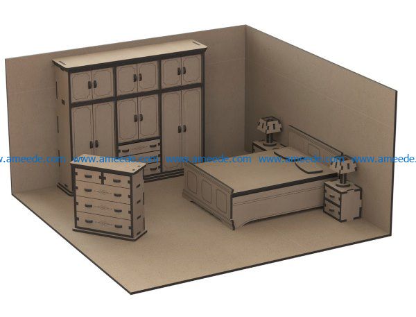 Sample bedroom furniture file cdr and dxf free vector download for Laser cut