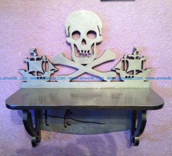 Skull shelf file cdr and dxf free vector download for Laser cut