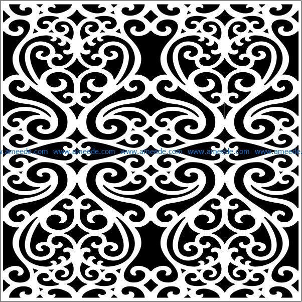 Square decoration E0009219 file cdr and dxf free vector download for Laser cut CNC