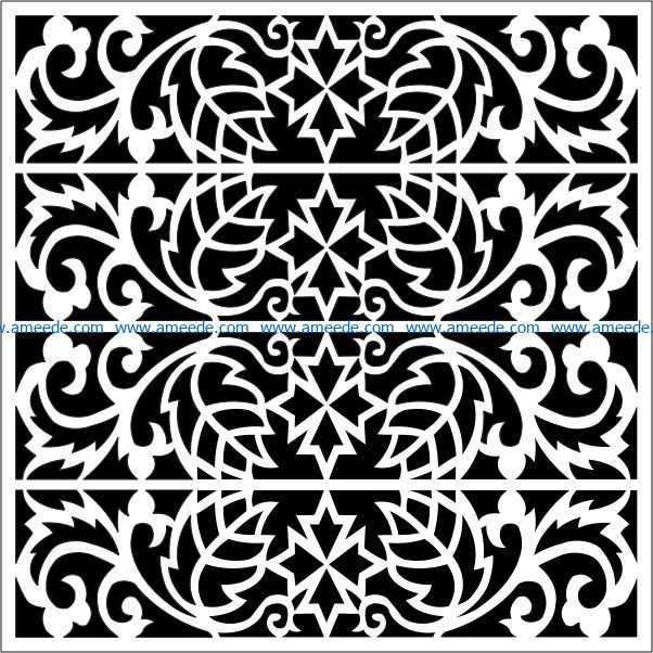 Square decoration E0009221 file cdr and dxf free vector download for Laser cut CNC