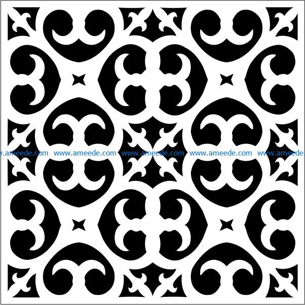 Square decoration E0009333 file cdr and dxf free vector download for Laser cut CNC