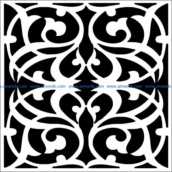 Square decoration E0009334 file cdr and dxf free vector download for