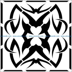 Square decoration E0009335 file cdr and dxf free vector download for Laser cut CNC