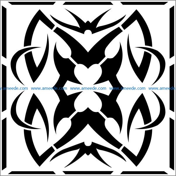 Square decoration E0009335 file cdr and dxf free vector download for