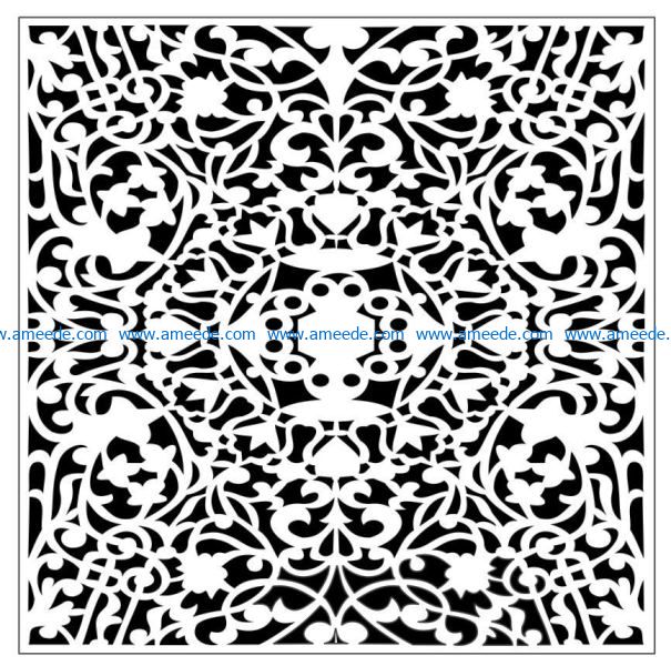 Square decoration E0009336 file cdr and dxf free vector download for Laser cut CNC