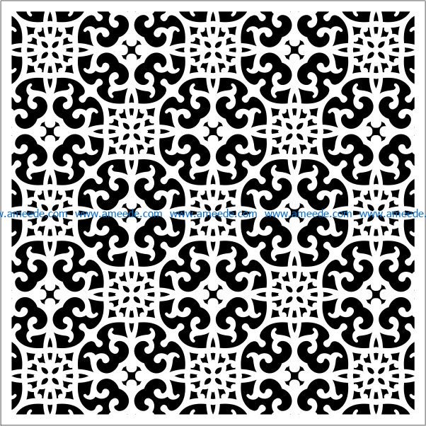 Square decoration E0009390 file cdr and dxf free vector download for Laser cut CNC