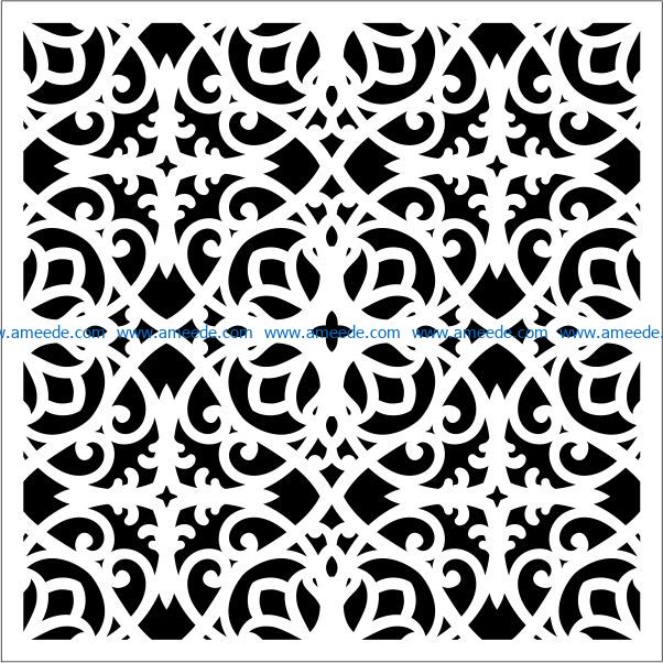 Square decoration E0009391 file cdr and dxf free vector download for Laser cut CNC
