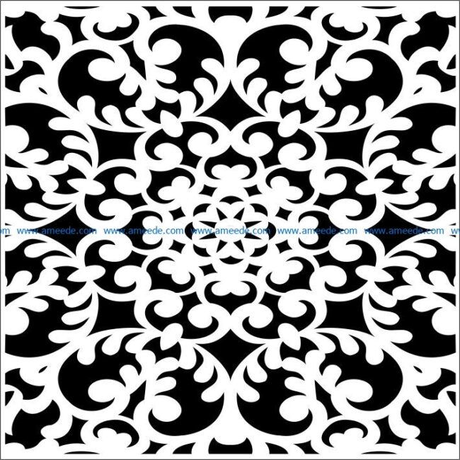 Square decoration E0009461 file cdr and dxf free vector download for Laser cut CNC