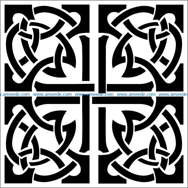 Square decoration E0009462 file cdr and dxf free vector download for Laser cut CNC