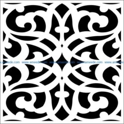 Square decoration E0009463 file cdr and dxf free vector download for Laser cut CNC