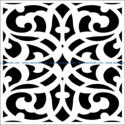 Square decoration E0009463 file cdr and dxf free vector download for Laser cut CNC