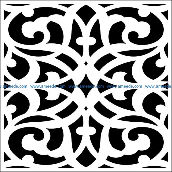 Square decoration E0009463 file cdr and dxf free vector download for Laser cut CNC