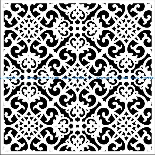 Square decoration E0009657 file cdr and dxf free vector download for Laser cut CNC