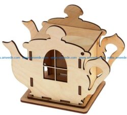 Tea house under 3 mm plywood file cdr and dxf free vector download for Laser cut