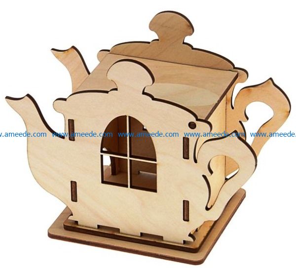 Tea house under 3 mm plywood file cdr and dxf free vector download for Laser cut