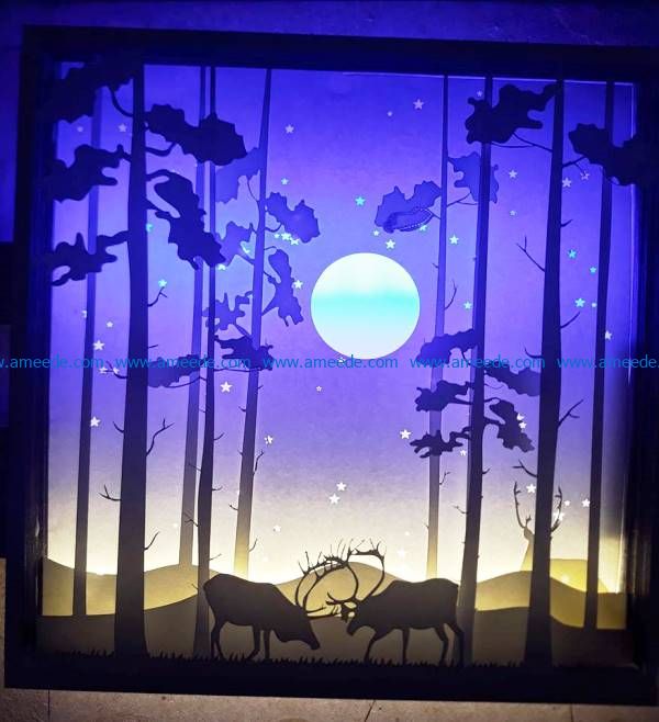 The Reindeer In The Middle Of The Night file cdr and dxf free vector download for Laser cut